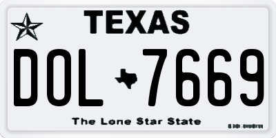 TX license plate DOL7669