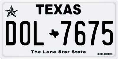 TX license plate DOL7675
