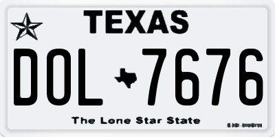 TX license plate DOL7676