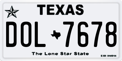 TX license plate DOL7678