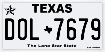 TX license plate DOL7679