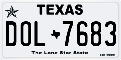 TX license plate DOL7683