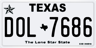 TX license plate DOL7686