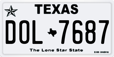 TX license plate DOL7687