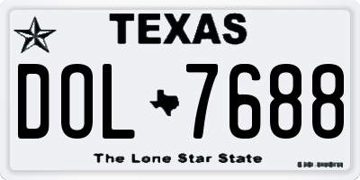 TX license plate DOL7688