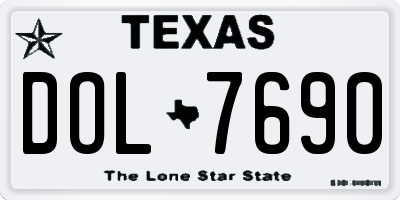 TX license plate DOL7690