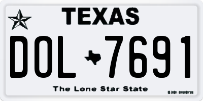 TX license plate DOL7691
