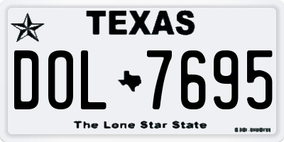 TX license plate DOL7695
