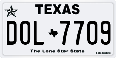 TX license plate DOL7709