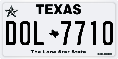 TX license plate DOL7710