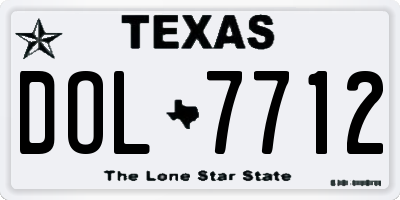 TX license plate DOL7712