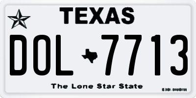TX license plate DOL7713