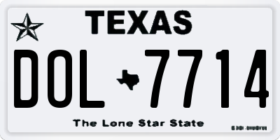 TX license plate DOL7714