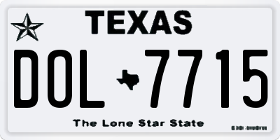 TX license plate DOL7715