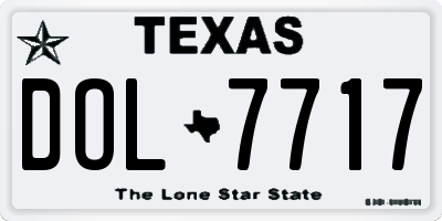 TX license plate DOL7717