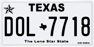 TX license plate DOL7718