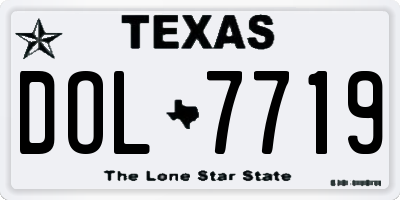 TX license plate DOL7719