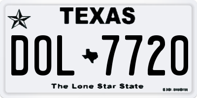 TX license plate DOL7720