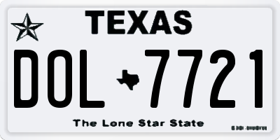 TX license plate DOL7721