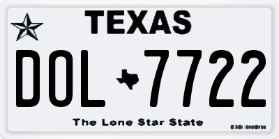 TX license plate DOL7722