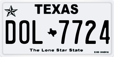 TX license plate DOL7724