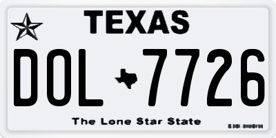 TX license plate DOL7726