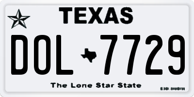 TX license plate DOL7729