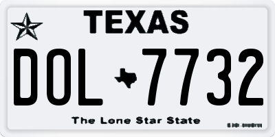 TX license plate DOL7732