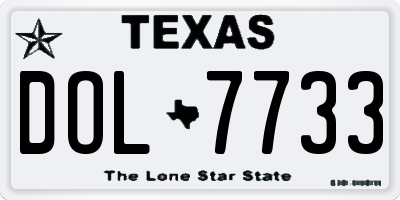 TX license plate DOL7733