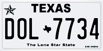 TX license plate DOL7734