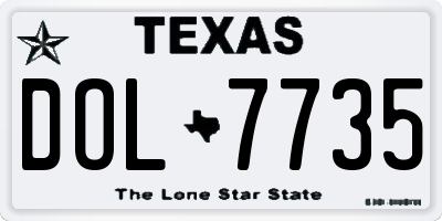 TX license plate DOL7735
