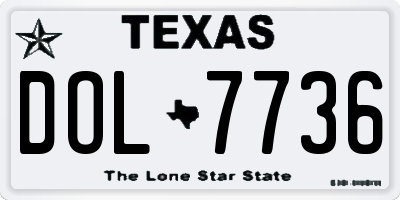 TX license plate DOL7736