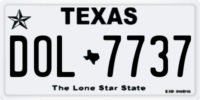 TX license plate DOL7737