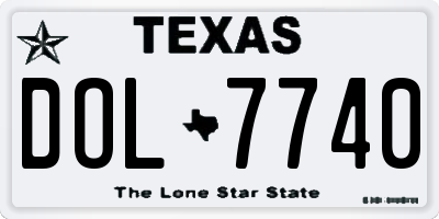 TX license plate DOL7740