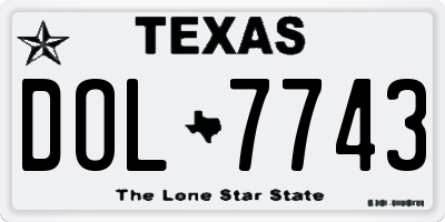TX license plate DOL7743