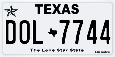 TX license plate DOL7744