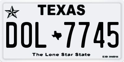 TX license plate DOL7745