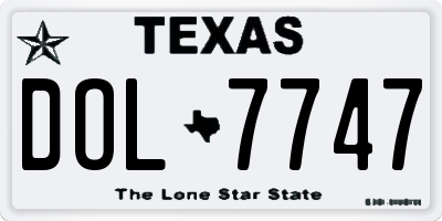 TX license plate DOL7747