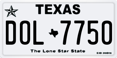 TX license plate DOL7750