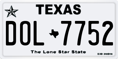 TX license plate DOL7752