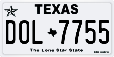 TX license plate DOL7755