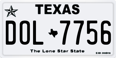 TX license plate DOL7756