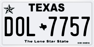 TX license plate DOL7757