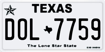 TX license plate DOL7759