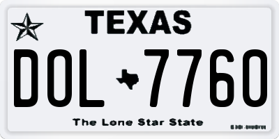 TX license plate DOL7760