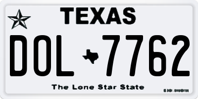TX license plate DOL7762