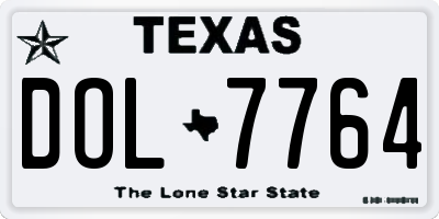 TX license plate DOL7764