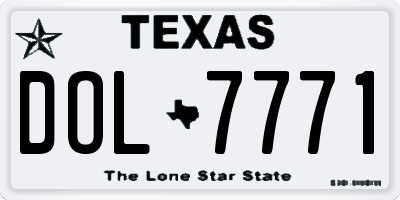 TX license plate DOL7771