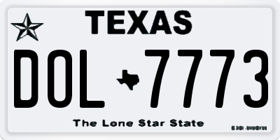 TX license plate DOL7773