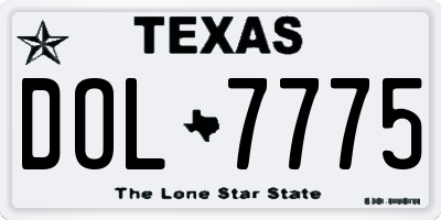 TX license plate DOL7775